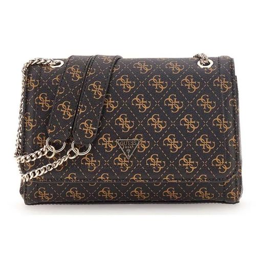 GUESS Sac à épaule brun foncé brun clair pour femme - Noelle II Convertible Xbody Flap Bag Brown Logo 311043