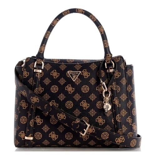 GUESS Sac à main brun foncé brun clair pour femme - Daryna II Two Compound Satchel Mocha Logo 310228