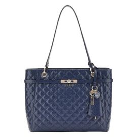 Sac bleu marine monogramme effet matelassé à fermeture zippée avec des boutons