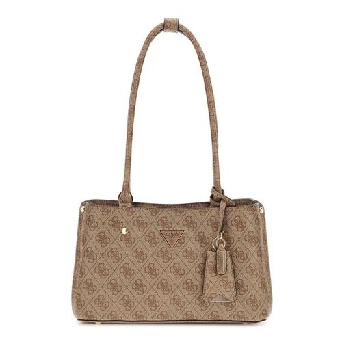 GUESS Sac à épaule brun clair marron pour femme - Meridian II Shoulder Satchel Bag Latte Logo 312937