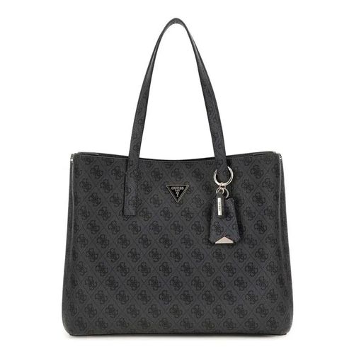 GUESS Sac à épaule gris foncé noir pour femme - Meridian II Girlfriend Tote Bag Coal Logo 315400