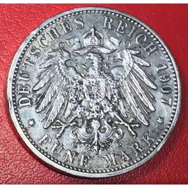 5 Mark - Frederik 1er - 1907 G - Allemagne - Argent
