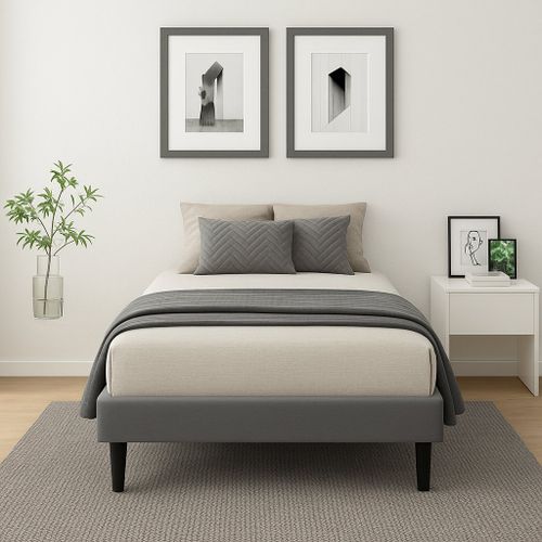 Sommier 80x200 - 20 cm - 13 Lattes - Montage Rapide et Facile - Housse Lavable - Confort Optimal - Opale Gris