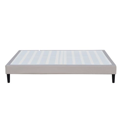 Sommier 140x200 cm - 20 cm - Déhoussable - 13 Lattes - Montage Rapide et Facile - Housse Lavable - Confort Optimal - Opale Gris