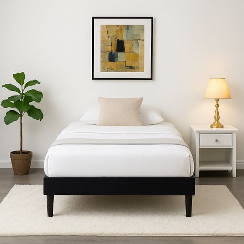 Sommier Tapissier 80x200 - 20 cm - Déhoussable - 13 Lattes - Montage Rapide - Facile d'entretien - Confort Optimal - Design Moderne - ANNA NOIR