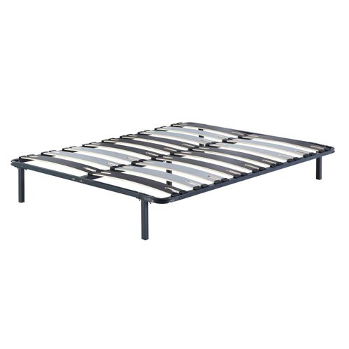 Sommier Metal 160x200 cm - 29 cm - 9 Larges Lattes de 12,5 cm - Solide et Confortable - CADRE A LATTE PATRICK