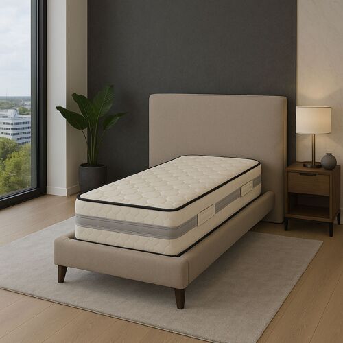 Lot de 2 Matelas 90x190 Mousse à Mémoire de Forme 50 Kg/m3 + Poli Lattex Indéformable - Soutien Très Ferme - Hauteur 23 cm 90 190 King Memory