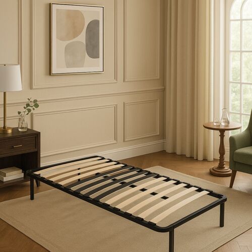 Sommier Renforcé 90x190 cm - Cadre à Lattes 29 cm - Compatible avec Tous Matelas - Métal 1,4 mm - 18 Lattes 9 mm - Cadre à Latte Michel