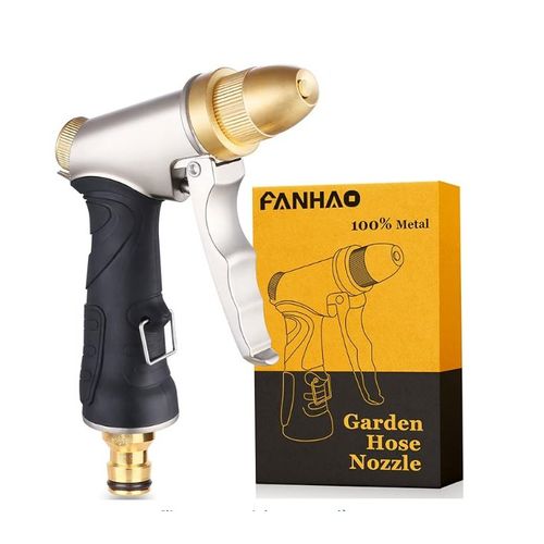 FANHAO Pistolet d'arrosage avec buse en laiton, robuste et haute pression, réglable de jet à pulvérisation, pour laver la voiture et les animaux domestiques, le jardin/nettoyage de trottoir