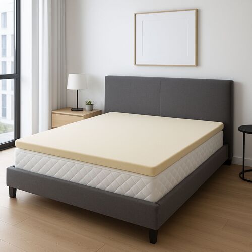 Surmatelas 140x200 Mousse à Mémoire de Forme 55Kg/m3 Hauteur 4 cm Déhoussable (140_x_200_cm)