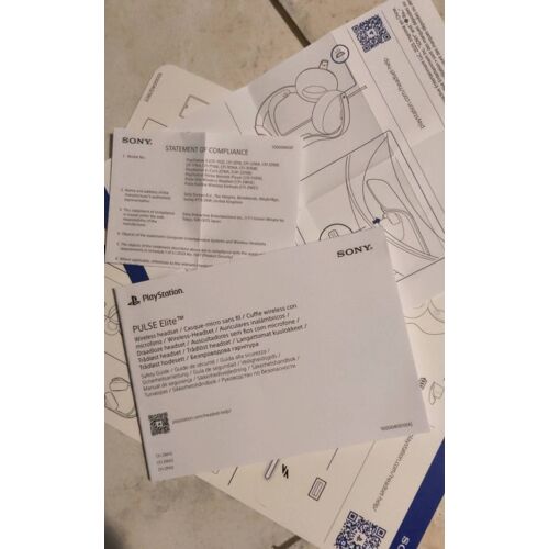 Mode d'emploi casque sans fil Sony pulse elite PlayStation notice d'utilisation manuel casque-mu rouge sans fil wireless CFI-ZWH2 CFI-ZWA2 CFI-ZPH2 EN Français anglais italien danois espagnol etc.