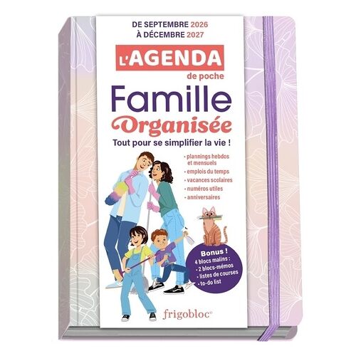 L'agenda De Poche Famille Organisée - Couverture Rose