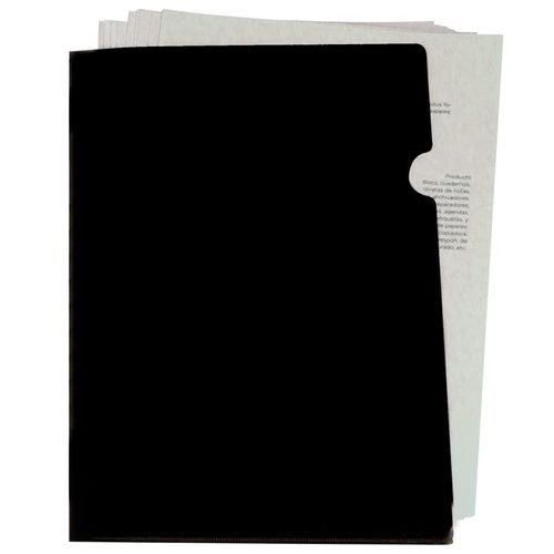 Liderpapel Pack 10 Pochettes Coin Polypropylene 180 Microns A4 210x297mm Cap 20f Noir Opaque