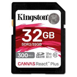 Kingston Canvas React Plus - Carte mémoire flash - 32 Go - Video Class V90 / UHS-II U3 / Class10 - SDXC UHS-II