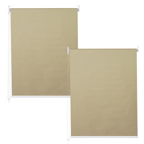 Lot De 2 Stores À Enroulement Hwc-D52, Store À Enroulement Latéral, 100x160cm Protection Solaire Opaque   Beige