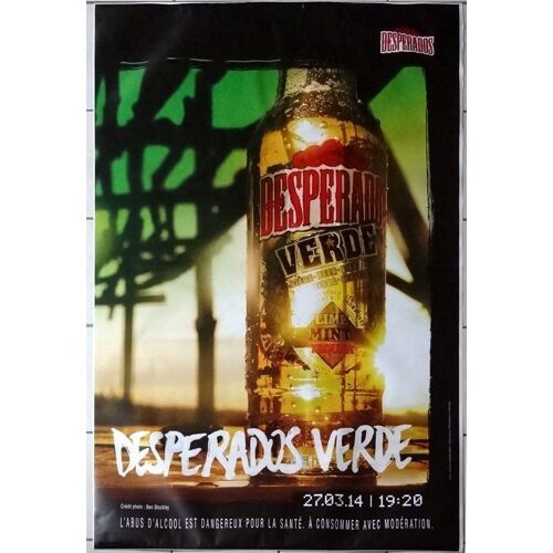 Affiche Publicitaire " Desperados Verde " Modèle 1 : Grand Format 120x175 Cm