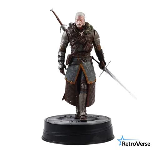 Figurine The Witcher Geralt De Riv 24 Cm Cheval Foncé Modèle Jeu Décoration Bureau