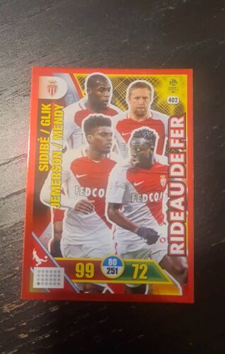 Cartes Adrenalyn 2017/2018 Rideau De Fer Sidibé,Glik, Jemerson, Mendy