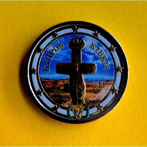 Chypre 2022 - 2 Euros De Serie Version Couleur Colored Color