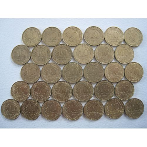 Lot De 31 Pièces De 10 C De Franc - France - Marianne - Différentes Années 1962 À 2000 Dont 1994 ( Abeille Et Dauphin )