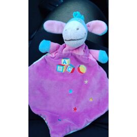 doudou bourriquet plat violet abc
