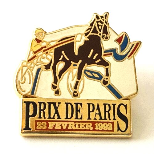 Pins Cheval Hippisme Prix De Paris Course Attelage 23 Fevrier 1992 / Signé Starpin'S