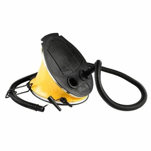 Pompe À Pied - Kingcamp - 3 Litres - Gonflage Rapide - 3 Embouts Interchangeables - Jaune