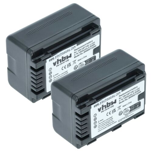 vhbw 2x Batterie compatible avec Panasonic HC-VXF999, HC-W570, HC-VXF1 caméra vidéo caméscope (1600mAh, 3,6V, Li-ion) avec puce d'information