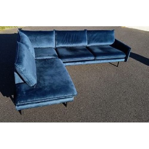 canapé d angle velours bleu
