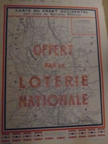 Affiche Propagande Seconde Guerre Mondiale, Reproduction : Carte Du Front