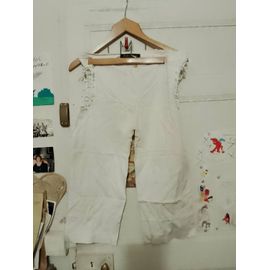 Pantacourt Côtés Laçages Blanc 40 L La Fée Maraboutee.