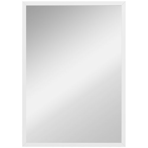 Miroir mural rectangulaire dim. 50L x 70H cm cadre MDF blanc