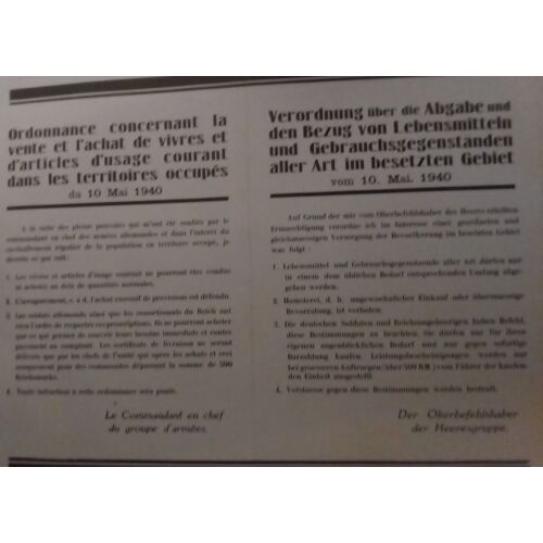 Affiche Propagande Seconde Guerre Mondiale, Reproduction : Ordonnance...