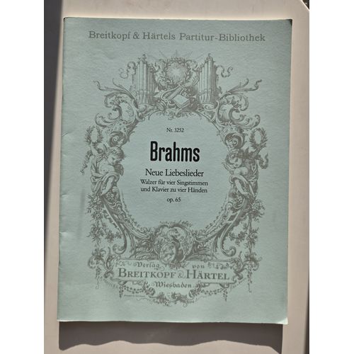 Brahms Neue Liebeslieder - Walzer Für Vier Singstimmen Und Klavier Zu Vier Händen - Op.65 - Ed. Breitkopf