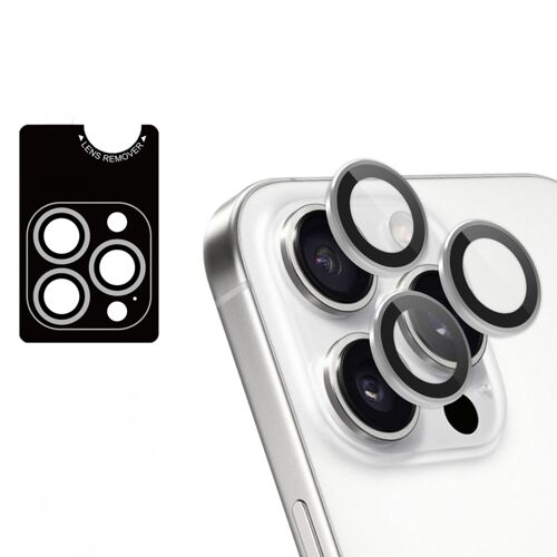 imoshion Lot de 2 protections d'objectif de caméra iPhone 16 Pro / 16 Pro Max Blanc / Titanium