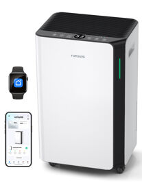 Déshumidificateur HUMILABS 20L, Contrôle Wi-Fi et par Application, Minuterie 24H, Réservoir d'eau 4.5L et Tuyau d'évacuation, 3 Modes, Surface Couverte 60?