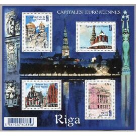 France 2015, Très Beau Bloc Feuillet Neuf** Luxe Yvert 4938, Timbres 4938 4939 4950 4951, Capitales Européennes, Riga - Lettonie.