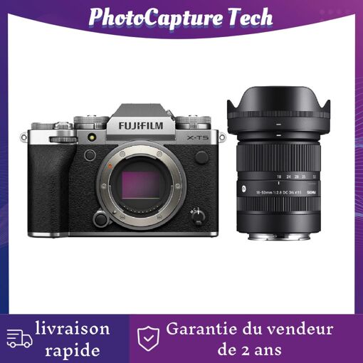Appareil Photo Hybride Fujifilm X-T5 + Objectif XF 16-80mm F/4 OIS WR – Kit Argent, Neuf Du Japon