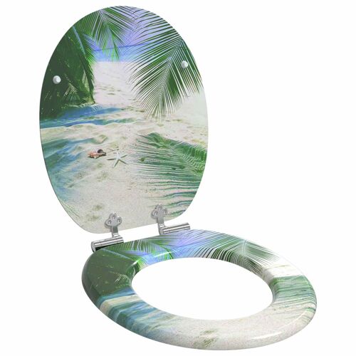vidaXL Siège de toilette Vert 43,8 x 37,8 cm Panneau MDF