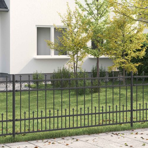 Vidaxl Clôture À Anneau Piqué Noir 200 X 130 Cm Acier Enduit De Poudre