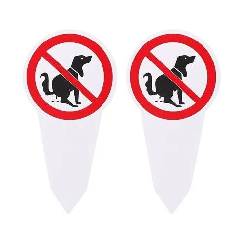 Panneau - 2 Panneaux 'no Dog Pooping' 300×150 Mm - Réfléchissant - Impression Uv - Durable