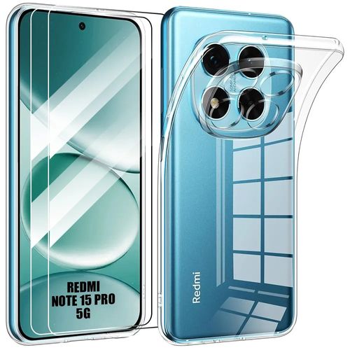 Coque + 2 Verres Trempés pour Xiaomi Redmi Note 15 Pro 5G - Silicone Transparent Antidérapante - E.F.Connection
