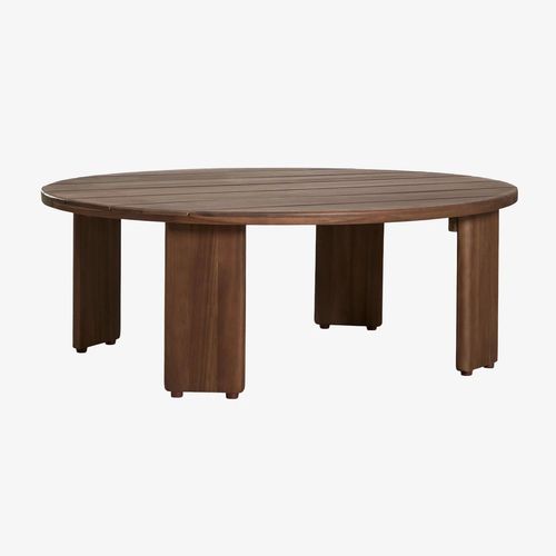 Table basse ovale 100x80 cm en bois d'acacia Uleno Brun Acacia foncé