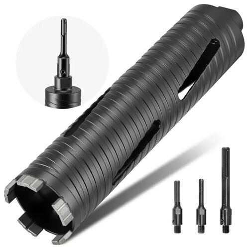 Foret Diamanté pour Carottage-Duoku-Diamètre 64 mm, Profondeur de Perçage 241 mm, Filetage Intérieur M16, Inclus 3 Adaptateurs