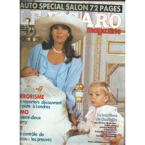 Le Figaro 27/09/1986 Caroline De Monaco & Charlotte, Nathalie Baye, Ambroise Roux, Éric Neuhoff, Philippe De Villiers, Simo/Philippe Dufay, Auto Spécial Salon, Les Attentats De Paris/Thibaut D'Orion