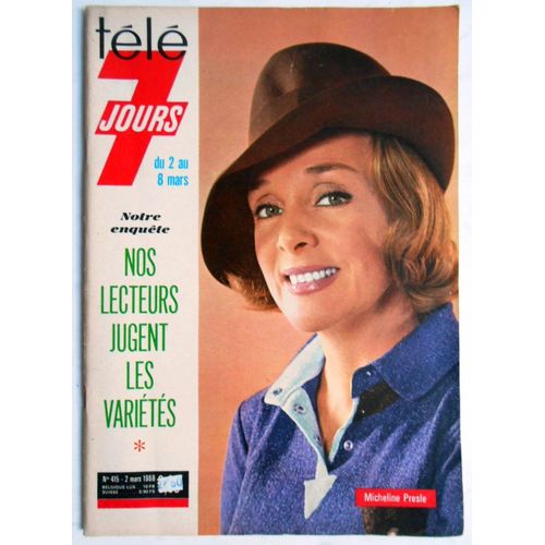 Tele 7 Jours 415 1968 Micheline Presle/Anne Marie Peysson/David Mac Callum/Robert Vaughn/Pierre Perret/Mireille Mathieu/Nicoletta/Sheila