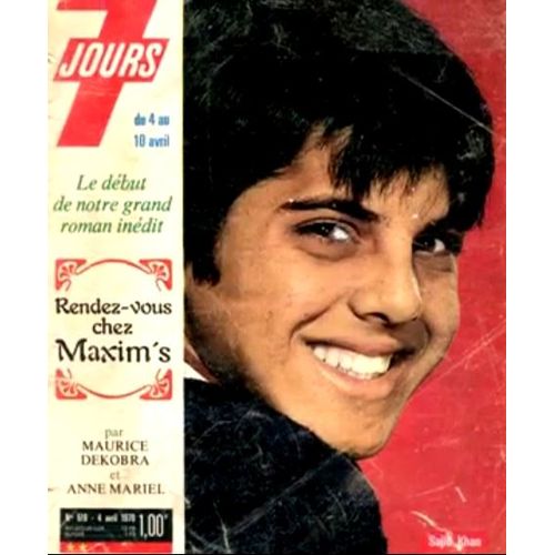 Tele 7 Jours 519 1970 Sajid Khan/Jean Claude Drouot/Gerard Philipe/Marie France Pisier/Dany Carrel/Francoise Hardy/Adamo