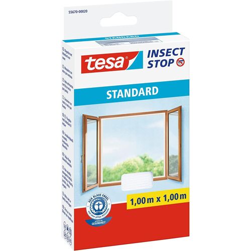 tesa Moustiquaire standard pour fenêtre, 1,00 m x 1,00 m Blanc