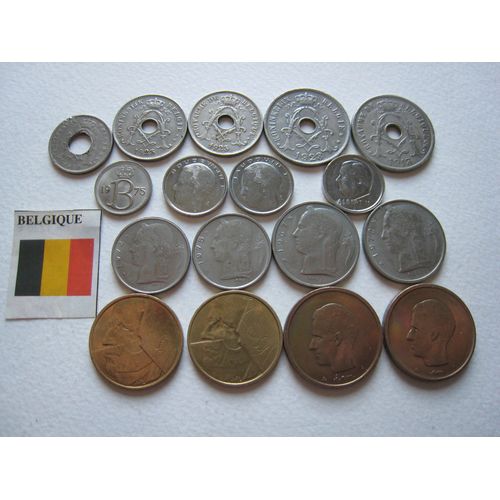 Monnaies Belgique - Lot 17 De Différentes Pièces Anciennes 5 C À 20 Fr - 1913 À 1995