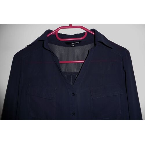 Chemisier Asymétrique En Voile Gris. Tally Weilj. Polyester. Taille 36 / 38